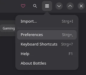 Bottles Preferences Bottles Preferences