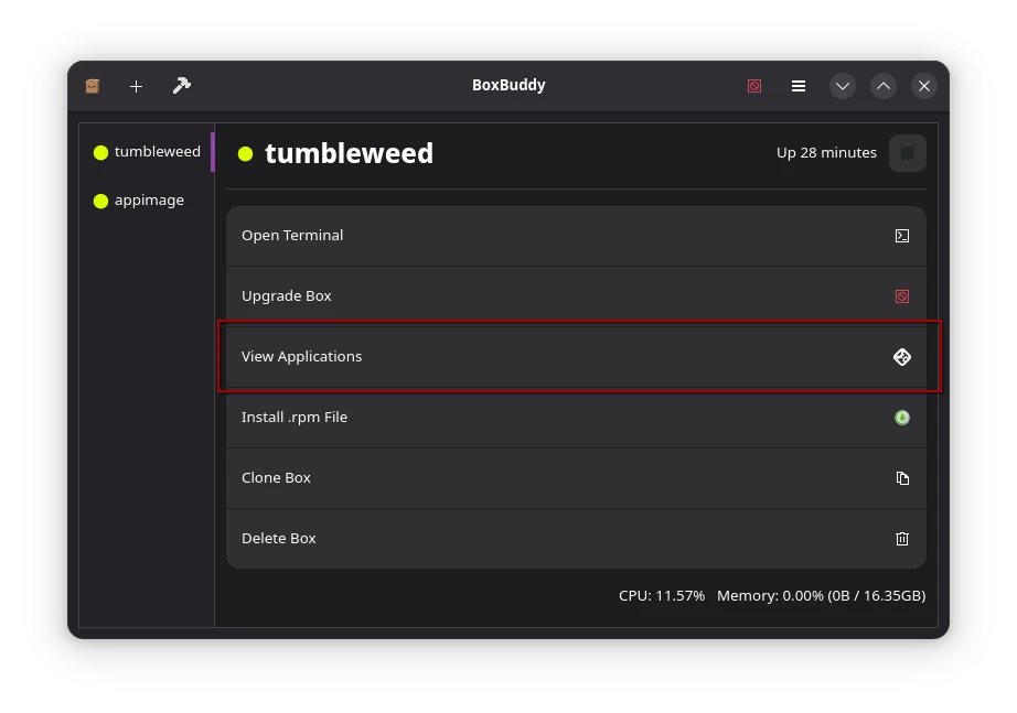 BoxBuddy view applications BoxBuddy view applications