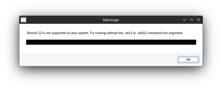 DirectX 12 not supported on this system error Unreal Engine 5 message DirectX 12 not supported on this system error Unreal Engine 5 message
