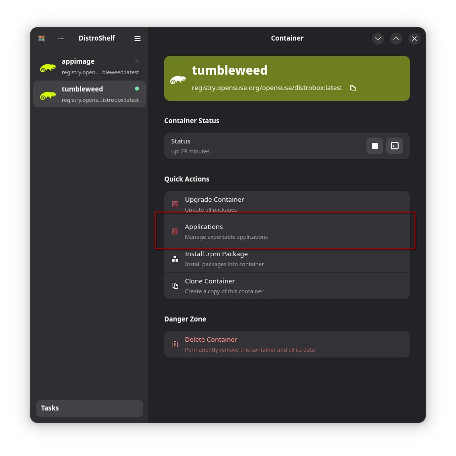 DistroShelf view applications DistroShelf view applications