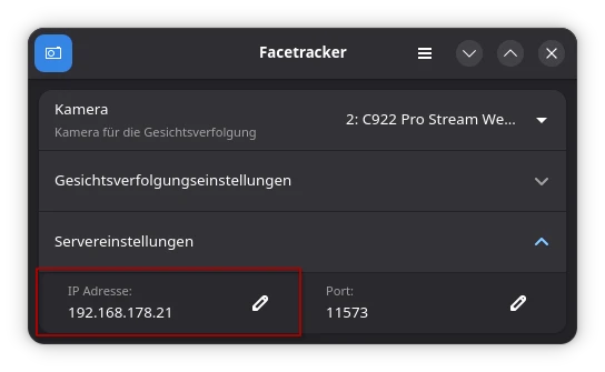 Facetracker with Remote IP