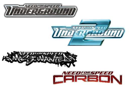 Need for Speed Underground, Underground 2, Most Wanted and Carbon Logos Need for Speed Underground, Underground 2, Most Wanted and Carbon Logos