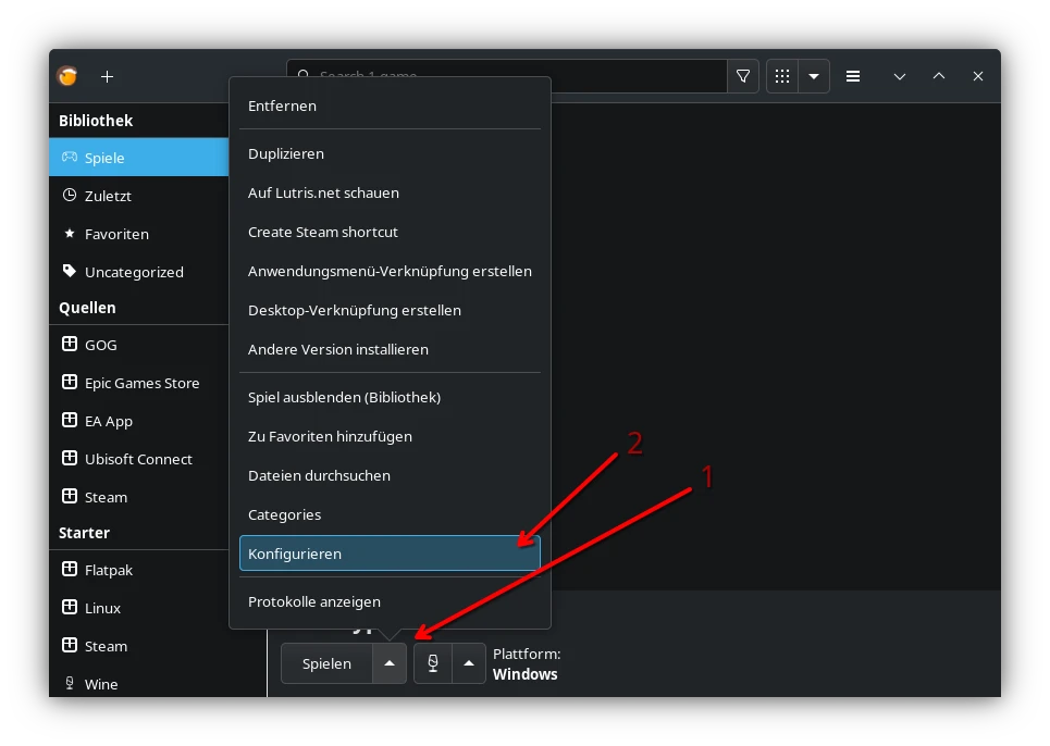 Lutris Configure Game Lutris Configure Game