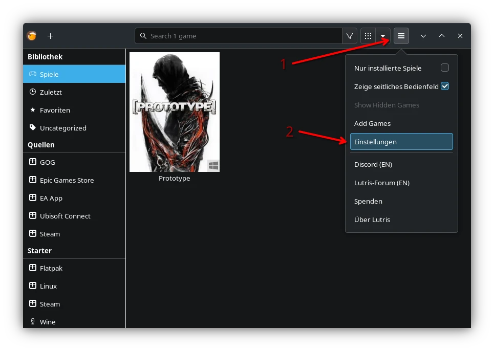 Lutris Settings Lutris Settings