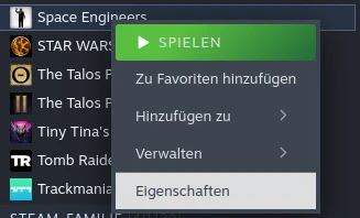 Steam right-click game Steam right-click game